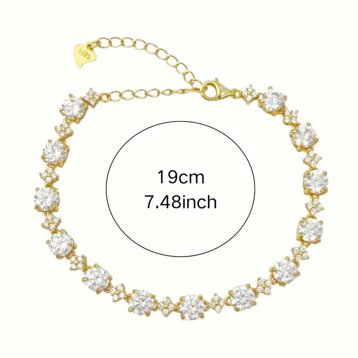 Gold Plated Moissanite Tennis Bracelet
