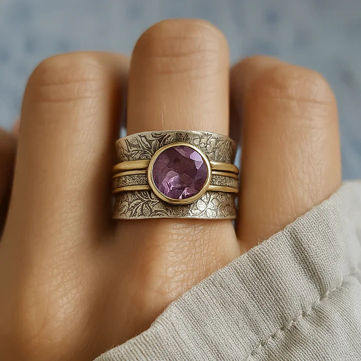 Anillo de meditación de cristal bohemio