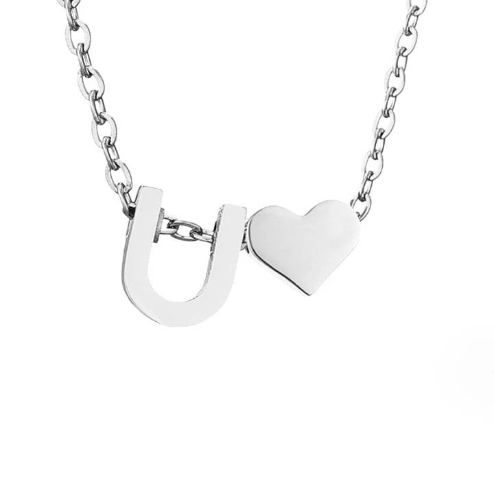 Collar de plata con amor eterno y letra