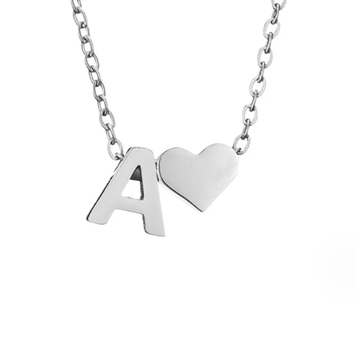 Collar de plata con amor eterno y letra