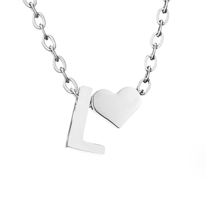 Collar de plata con amor eterno y letra