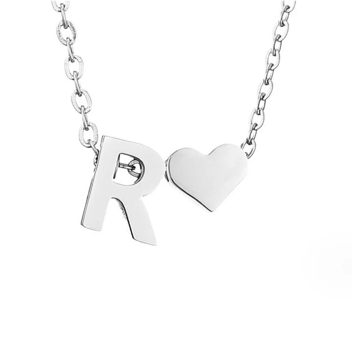 Collar de plata con amor eterno y letra
