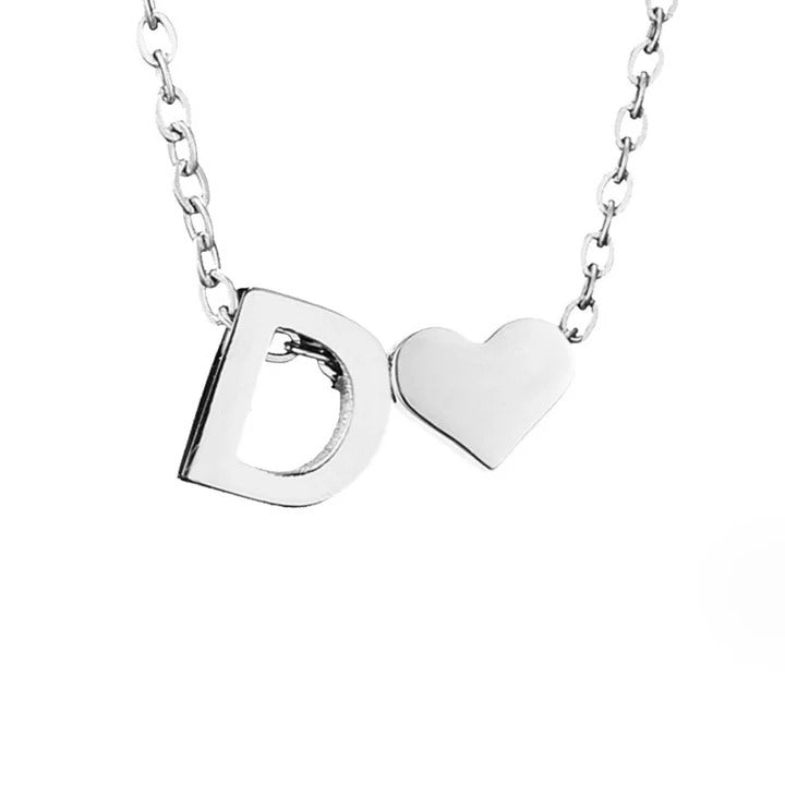 Collar de plata con amor eterno y letra