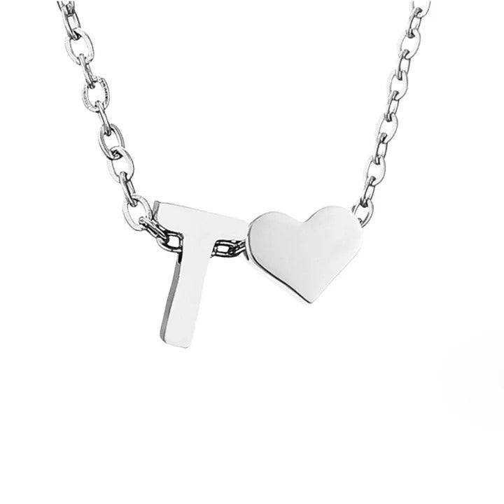 Collar de plata con amor eterno y letra