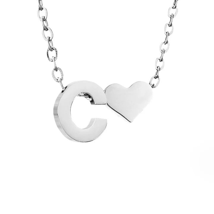 Collar de plata con amor eterno y letra