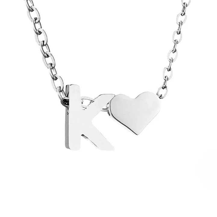 Collar de plata con amor eterno y letra