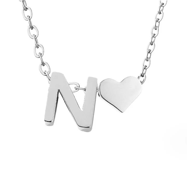 Collar de plata con amor eterno y letra
