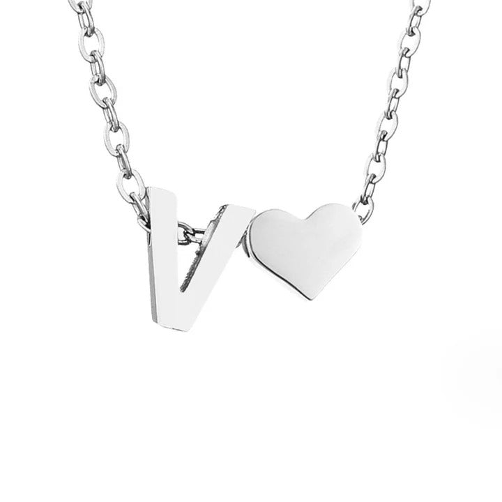 Collar de plata con amor eterno y letra