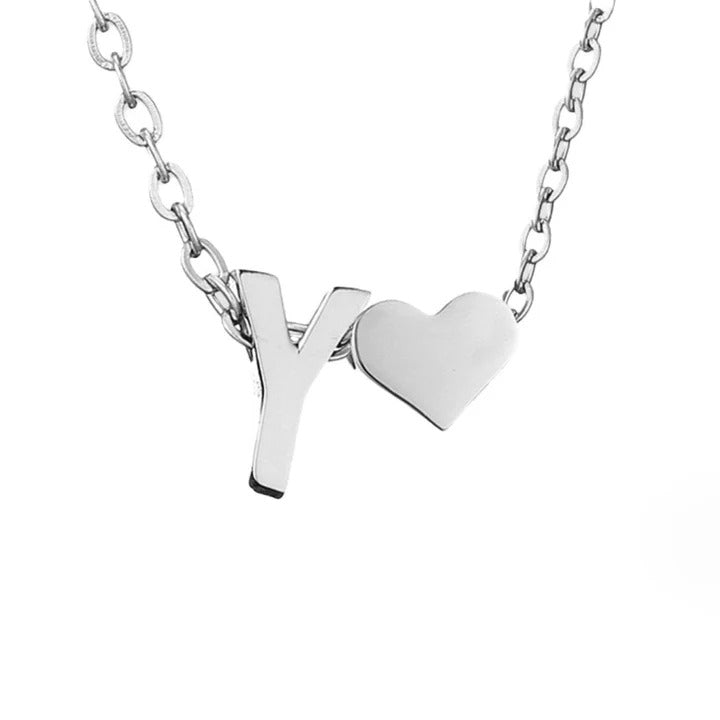 Collar de plata con amor eterno y letra