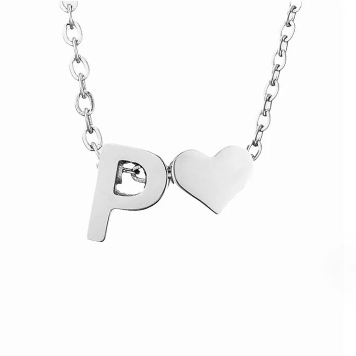 Collar de plata con amor eterno y letra