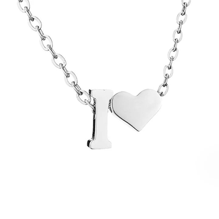 Collar de plata con amor eterno y letra