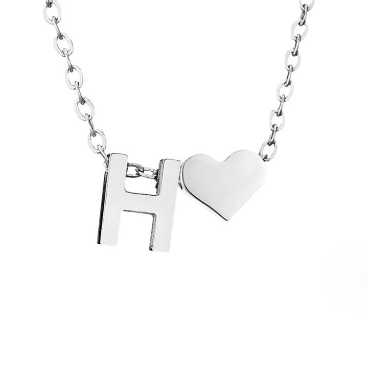 Collar de plata con amor eterno y letra