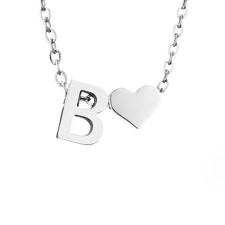 Collar de plata con amor eterno y letra