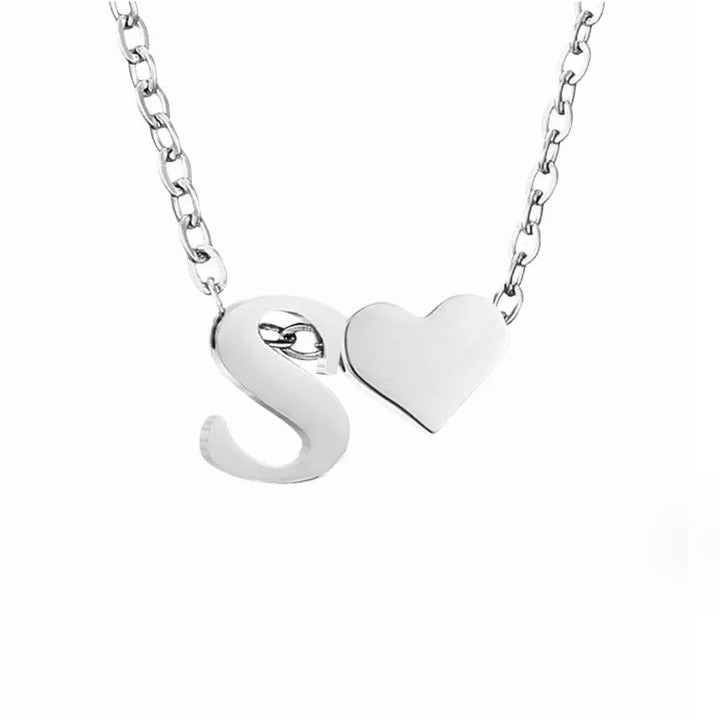 Collar de plata con amor eterno y letra
