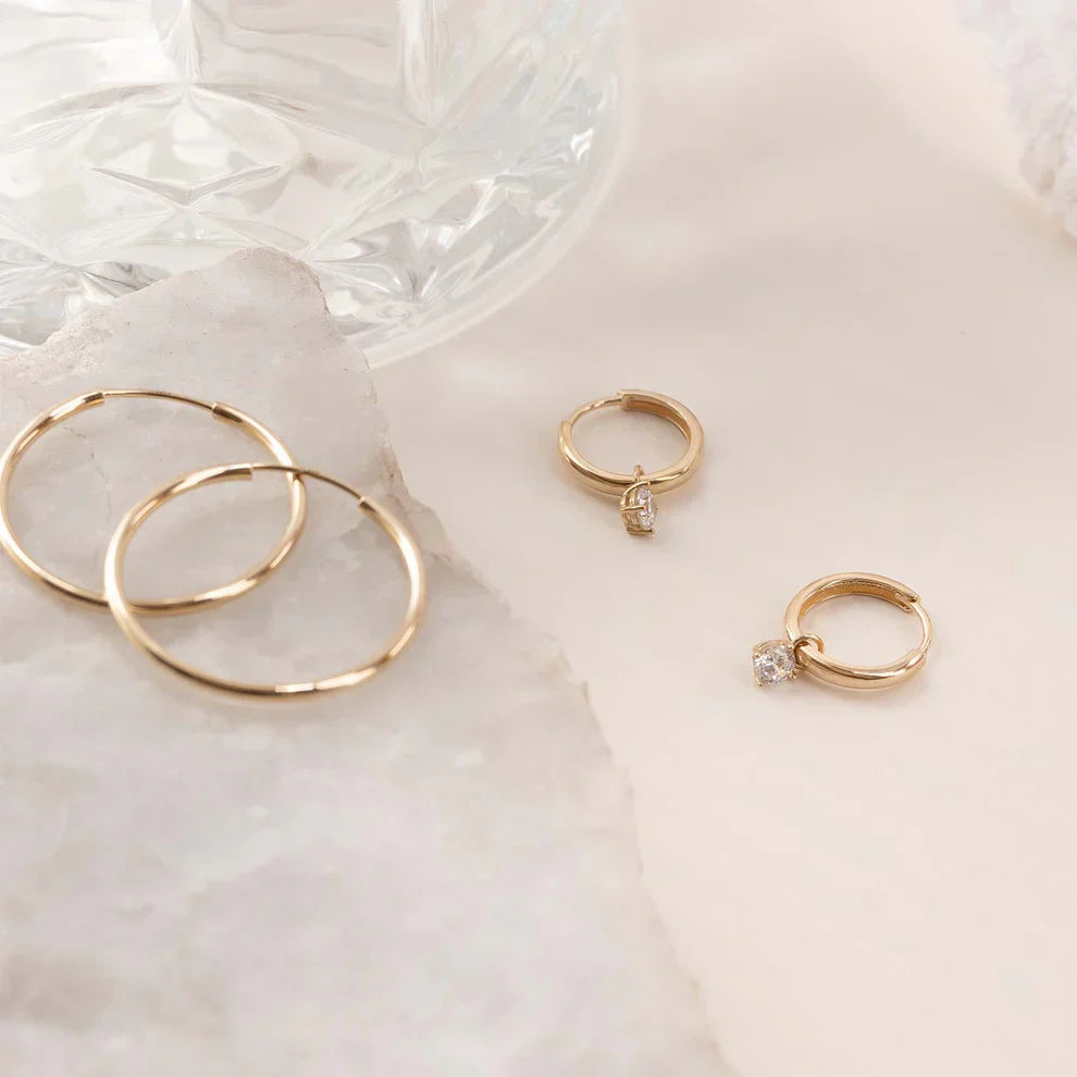 Larmes de Lune Stone Hoop Earrings