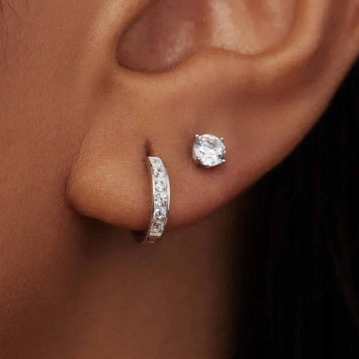 Juego de pendientes Dara Brillane Stone | Oro blanco
