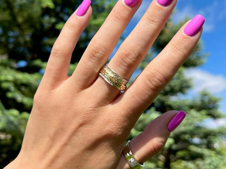 Retro Thin Gold & Silver Ring