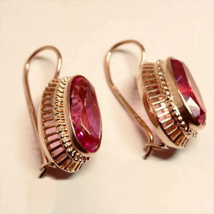 Pendientes vintage de oro rosa